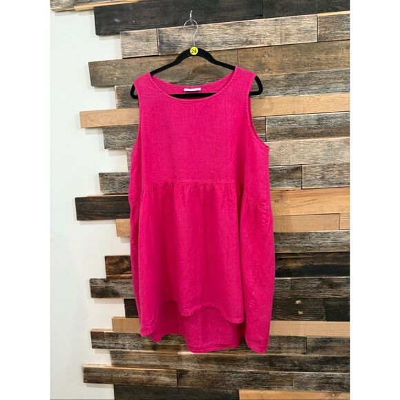 Bryn Walker Pink Linen Sleeveless Angeline Tunic lagenlook size XL - Picture 1 of 8